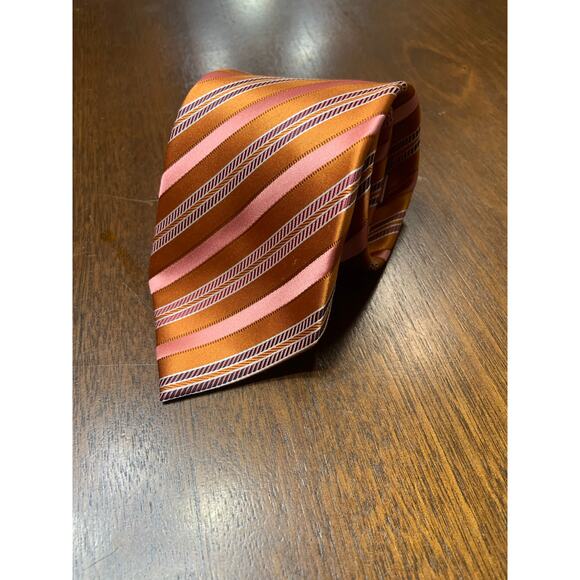 Ermenegildo Zegna 100% Silk Tie Orange Wedding Special Event Professional Classy - Picture 2 of 5